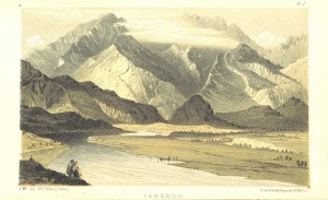 Ilustración con el Himlaya de fondo