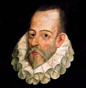 Pintura con el rostro de Cervantes